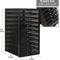 Mind Reader File Storage Drawers Multi-Purpose Desk Organizer, 21-1/4