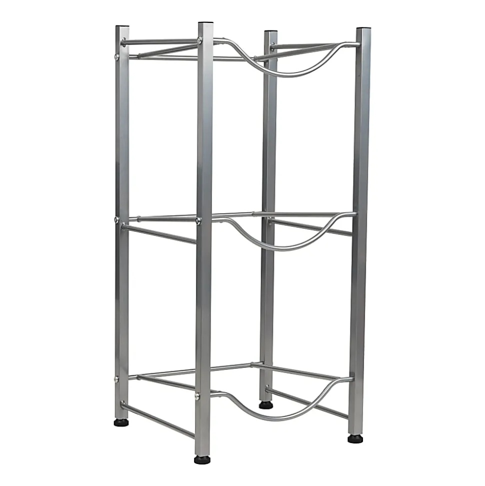 Mind Reader 5 Gallon Water Jug Stand Metal 3 Tier Water Cooler Stand, 28-3/4"H x 13 1/2"W x 13 1/2"D, Silver