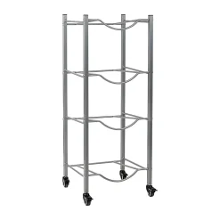 Mind Reader 5 Gallon Water Jug Stand Water 4-Tier Water Cooler Rack Wheels, 41
