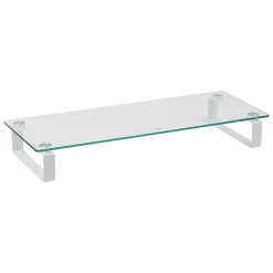 Mind Reader Glass Desktop Monitor Stand Riser for Computer, Laptop, Desk, 3