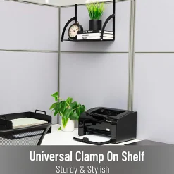 Mind Reader Hanging Cubicle Shelf Organizer, 11-1/4"H x 6-1/4"W x 15-3/4"D, Black