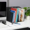 Mind Reader Large Vertical File Storage Basket 12-1/2"H x 10"W x 6-1/4"D, Black, Pack Of 2 Holders