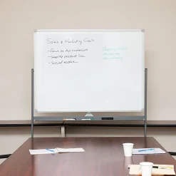Mind Reader Magnetic Double-Sided Dry-Erase White Board with Base and Wheels, 73-1/2