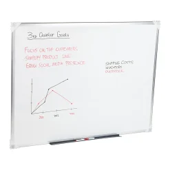 Mind Reader Magnetic Dry-Erase White Board Wall Mount with Marker Shelf, 1/2