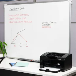 Mind Reader Magnetic Dry-Erase White Board Wall Mount with Marker Shelf, 1/2