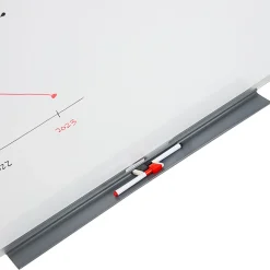 Mind Reader Magnetic Dry-Erase White Board Wall Mount with Marker Shelf, 1/2