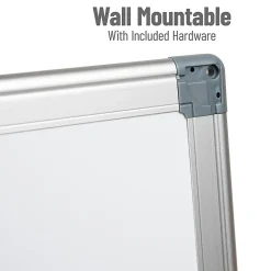 Mind Reader Magnetic Dry Erase White Board Wall Mount Eraser Marker Shelf, 1/2"H x 23-1/2"W x 35-1/2"L, White