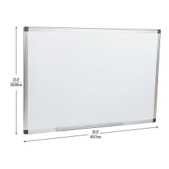 Mind Reader Magnetic Dry Erase White Board Wall Mount Eraser Marker Shelf, 1/2