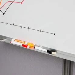Mind Reader Magnetic Dry Erase White Board Wall Mount Eraser Marker Shelf, 1/2