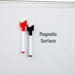 Mind Reader Magnetic Dry Erase White Board Wall Mount Eraser Marker Shelf, 1/2