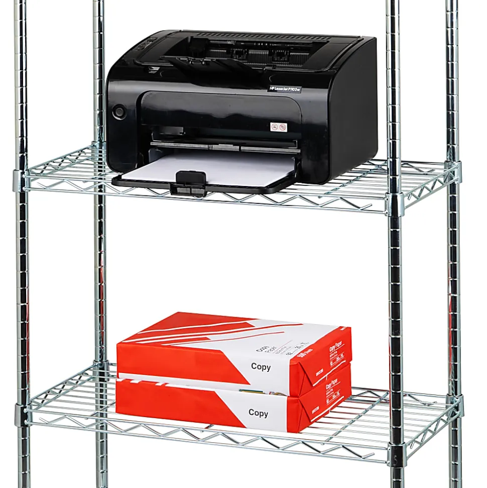 Mind Reader Metal Adjustable Storage Shelves, 4-Tier, 48"H x 11-3/4"W x 23-1/2"L, Silver