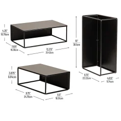 Mind Reader Metal Desktop Risers, Black, Total Qty 3