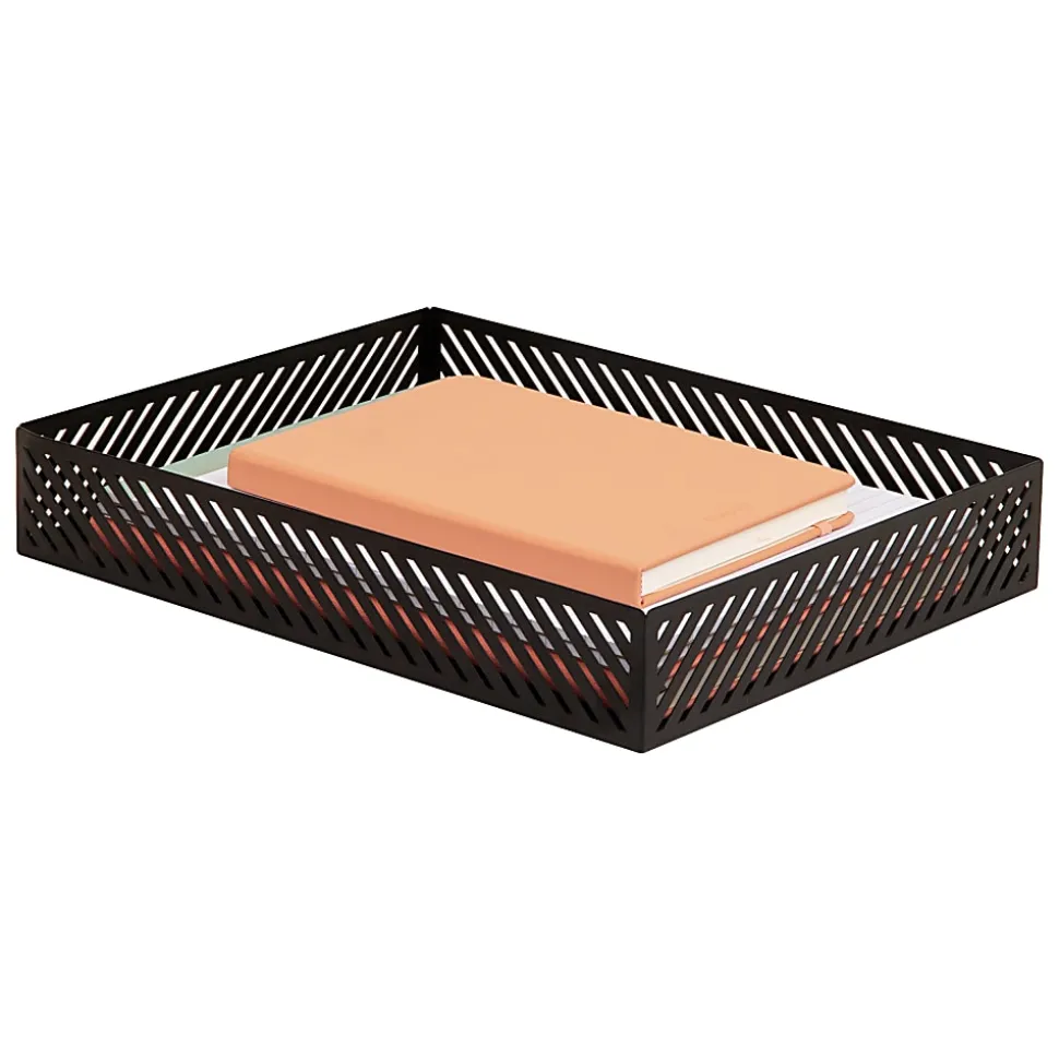 Mind Reader Metal Letter-Size Paper Tray, 2-1/4”H x 12-3/4”W x 9-3/4”D, Black, Total Qty 1