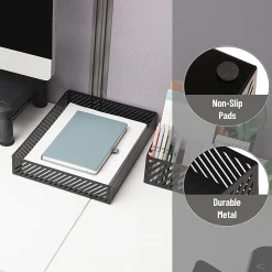 Mind Reader Metal Letter-Size Paper Tray, 2-1/4”H x 12-3/4”W x 9-3/4”D, Black, Total Qty 1