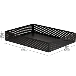 Mind Reader Metal Letter-Size Paper Tray, 2-1/4”H x 12-3/4”W x 9-3/4”D, Black, Total Qty 1