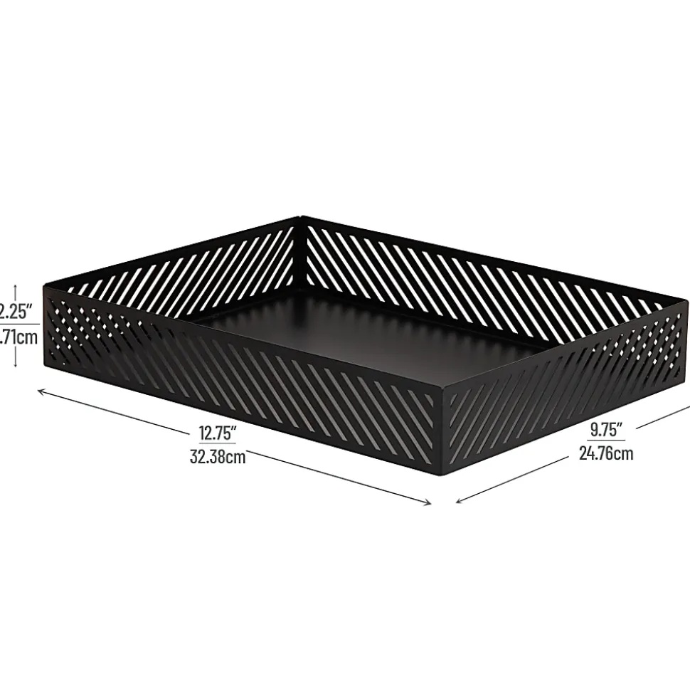 Mind Reader Metal Letter-Size Paper Tray, 2-1/4”H x 12-3/4”W x 9-3/4”D, Black, Total Qty 1