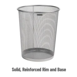 Mind Reader Metal Mesh Trash Cans, 4.4 Gallon, 13-3/4"H x 11-1/2"W x 11-1/2"D, Silver, Pack Of 2 Cans