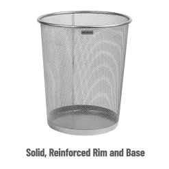 Mind Reader Metal Mesh Trash Can 4.4 Gallon Waste Paper Basket, 13-3/4"H x 11-1/2"W x 11-1/2"D, Silver