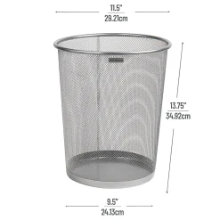 Mind Reader Metal Mesh Trash Can 4.4 Gallon Waste Paper Basket, 13-3/4