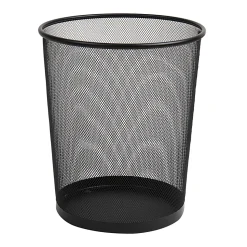 Mind Reader Metal Mesh Trash Can 4.4 Gallon Waste Paper Basket, 13-3/4"H x 11-1/2"W x 11-1/2"D, Black