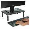 Mind Reader Metal Ventilated Monitor Stand with Adjustable Height, 5-1/2"H x 9-1/4"W x 14-1/2"D, Black, Set of 2