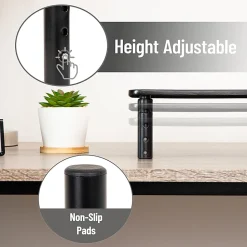 Mind Reader Metal Ventilated Monitor Stand with Adjustable Height, 5-1/2