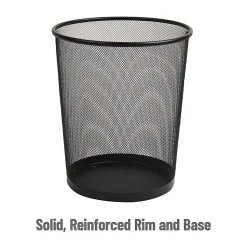 Mind Reader Metal Waste Paper Baskets 4.5-Gallon,13-3/4