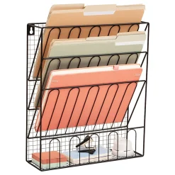 Mind Reader Metal Wire File Organizer, 15-3/4”H x 4”W x 13-1/4”D, Black, Total Qty 1