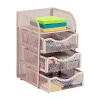 Mind Reader Mini Desk Supplies Office Supplies Organizer, 8"H x 5"W x 4-3/4"D, Pink