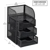 Mind Reader Mini Desk Supplies Office Supplies Organizer, 8"H x 5"W x 4-3/4"L, Black