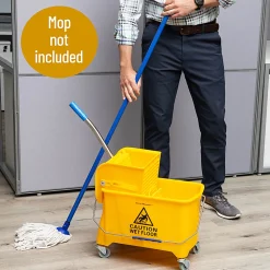 Mind Reader Mobile Heavy-Duty Mop Bucket With Upward Press Wringer, 5.5 Gallon, 24-1/2