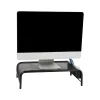 Mind Reader Monitor Stand 2 Side Storage Compartment, 5-1/2"H x 11-1/2"W x 20"L, Black