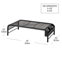 Mind Reader Monitor Stand 2 Side Storage Compartment, 5-1/2