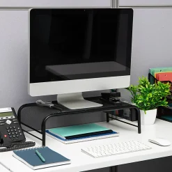 Mind Reader Monitor Stand 2 Side Storage Compartment, 5-1/2