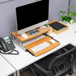 Mind Reader Monitor Stand Sliding Keyboard Drawer Laptop Riser, 5 59/10