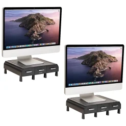 Mind Reader Monitor Stand 3 Storage Drawers Desktop Organizers, 4