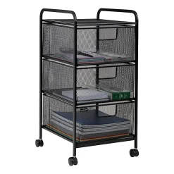 Mind Reader Multi-Purpose Rolling Storage Cart with Removable Drawers, 25" H x 13-1/4" W x 12-3/4" L, Black