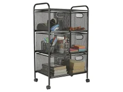 Mind Reader Multipurpose Rolling Cart with Drawers Office Storage Organizer, Utility Cart, Metal, 29