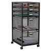 Mind Reader Multipurpose Rolling Storage Cart with Drawers, Office Organizer, Utility Cart, 25"H  x 14"W x 11"D, Black