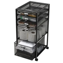 Mind Reader Multipurpose Rolling Storage Cart with Drawers, Office Organizer, Utility Cart, 25