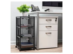 Mind Reader Multipurpose Rolling Storage Cart with Drawers, Office Organizer, Utility Cart, 25