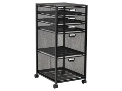 Mind Reader Multipurpose Rolling Storage Cart with Drawers, Office Organizer, Utility Cart, 25
