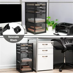 Mind Reader Multipurpose Rolling Storage Cart with Drawers, Office Organizer, Utility Cart, 25