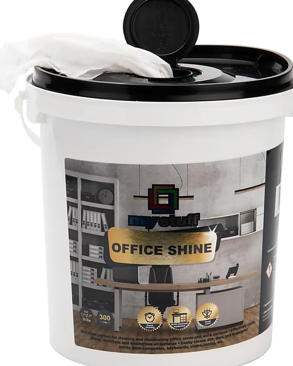 Mind Reader My Stuff All-Purpose Office Disinfecting Wipes, Fresh Orchid Scent, Tub Of 300 Wipes