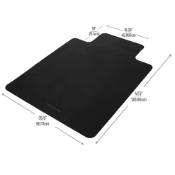 Mind Reader Office Chair Mat for Hardwood Floors PVC Under Desk Floor Protector, 0.125” H x 35-1/2" W x 47-1/2” D, Black, Set Of 2 Mats