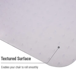 Mind Reader Office Chair Mat for Carpet Grips, PVC, 47"L x 35-1/4"W x 1/10"H, Clear