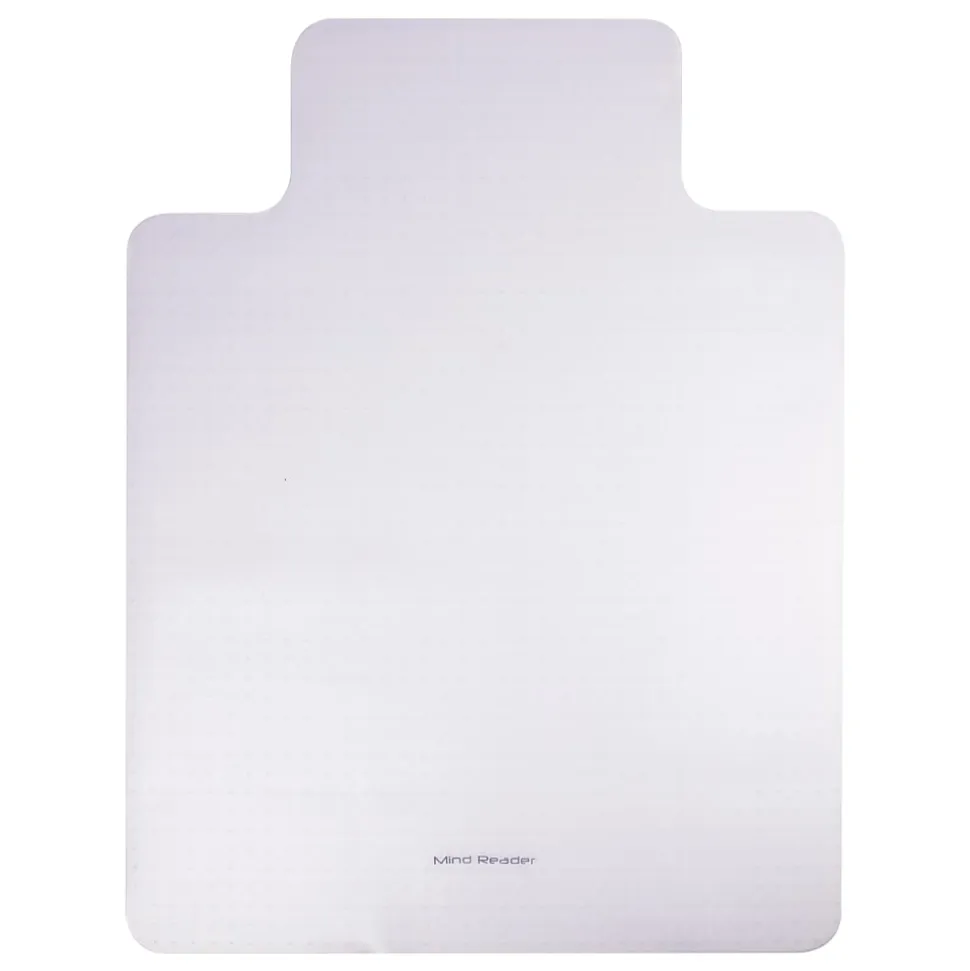 Mind Reader Office Chair Mat for Carpet Grips, PVC, 47"L x 35-1/4"W x 1/10"H, Clear