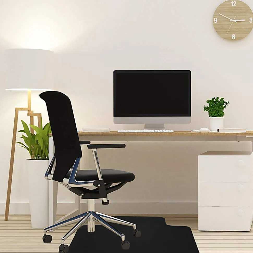 Mind Reader Office Chair Mat For Hard Floors, 1/16”H x 35-1/2”W x 47-1/2”D, Black