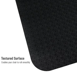 Mind Reader Office Chair Mat For Hard Floors, 1/16”H x 35-1/2”W x 47-1/2”D, Black
