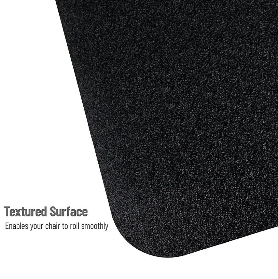 Mind Reader Office Chair Mat For Hard Floors, 1/16”H x 35-1/2”W x 47-1/2”D, Black